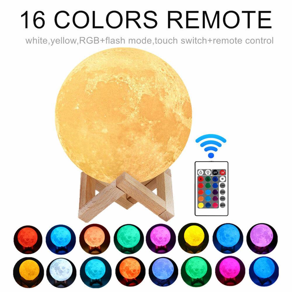 3D Moon Shaped USB LED Lamp Night Light Touch Sensor - Office Catch