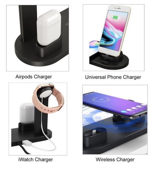 4 in 1 Qi Devices Wireless Charging Station | For Phone, Watch, Headphones etc - Office Catch