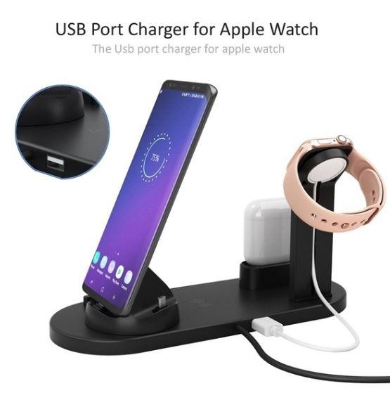 4 in 1 Qi Devices Wireless Charging Station | For Phone, Watch, Headphones etc - Office Catch