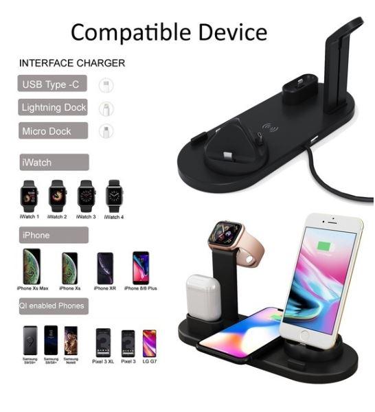 4 in 1 Qi Devices Wireless Charging Station | For Phone, Watch, Headphones etc - Office Catch