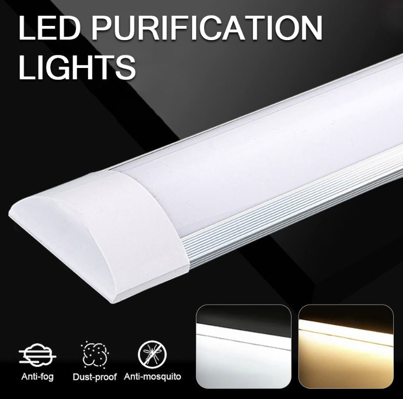 4FT 1200mm Slim LED Wide Batten Tube Light Ceiling Strip Bar Light Daylight | 10 Pack - Office Catch