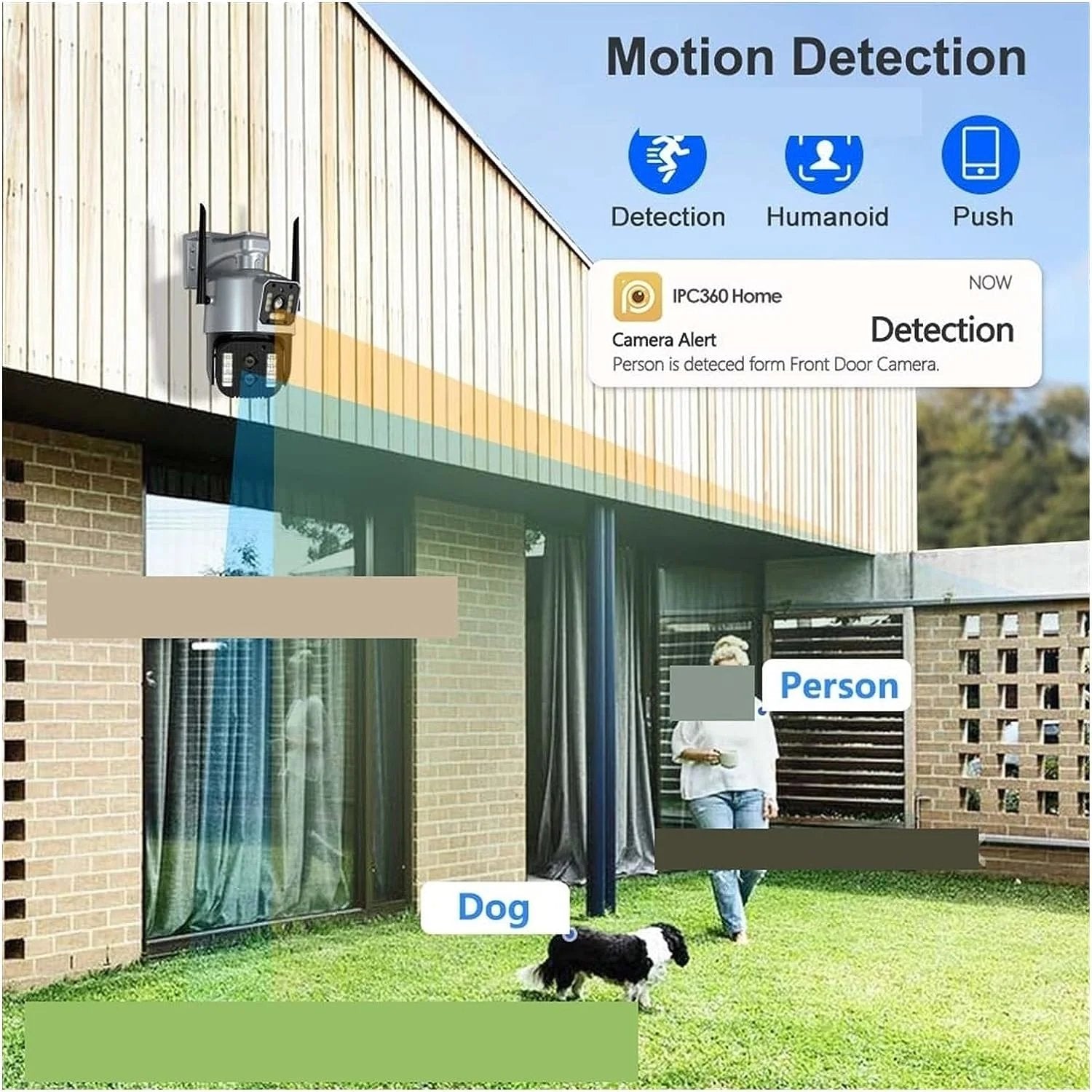 4MP Wifi Camera Three Dual Lens 10X Zoom Security Protection Video Surveillance Auto Tracking - Office Catch