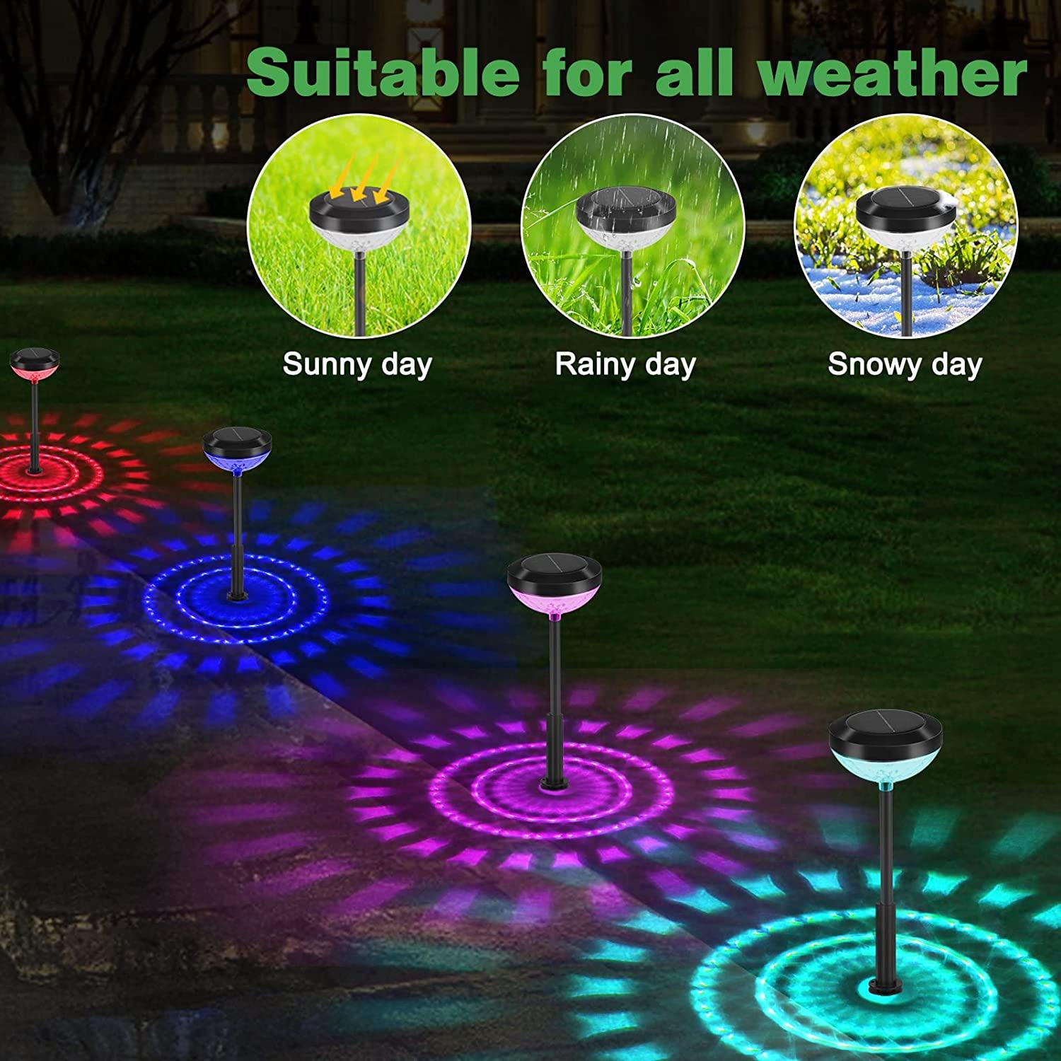 4pc Solar Powered Garden Lights Colorful Bright for Lawn Walkway Yard Decorative - Office Catch