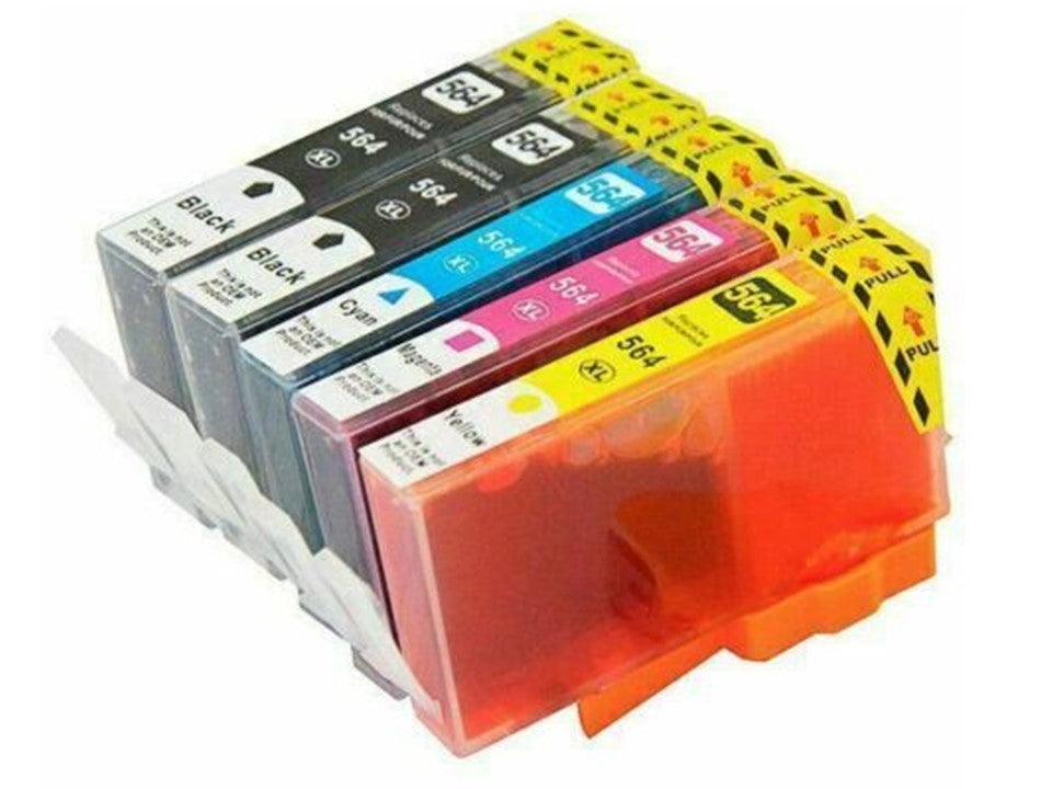 5 Pack HP 564XL Compatible Inkjet Cartridges CN684WA+CB322WA-CB325WA [1BK,1PBK,1C,1M,1Y] 5 Pack - Office Catch