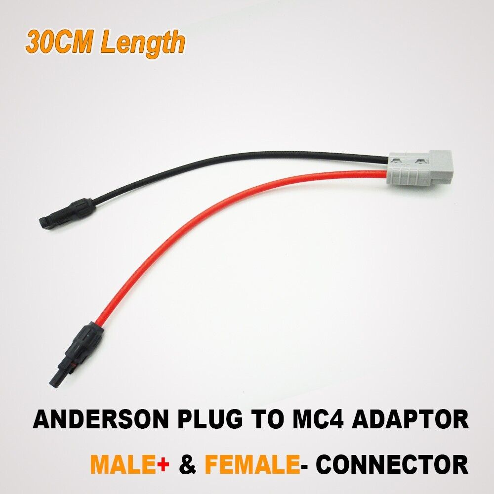 50 AMP Anderson Plus to MC-4 Solar Panel 30CM Cable Wiring Y Adapter Connector - Office Catch