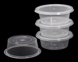 500ml (50pcs) Plastic Sauce Container with Lid - Office Catch