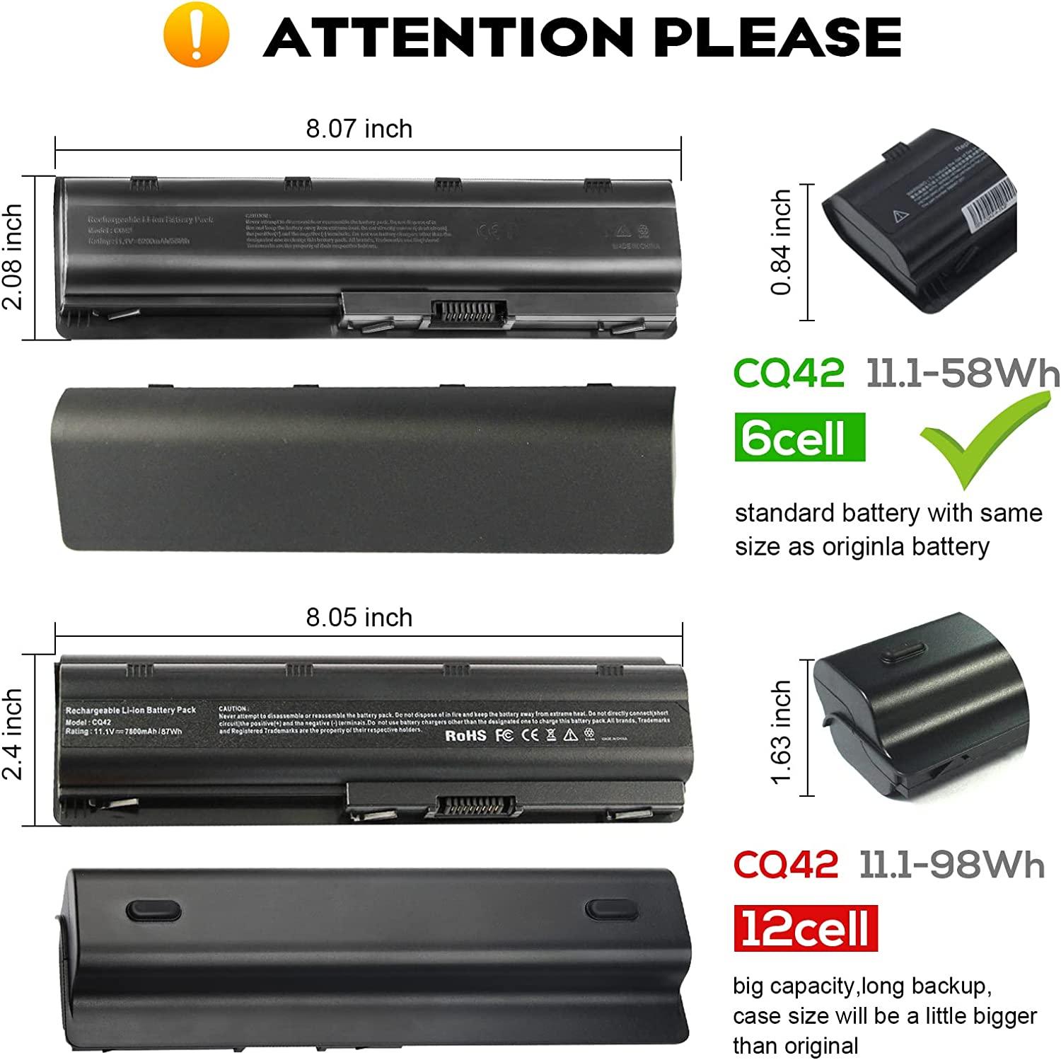 593553-001 5200mAh Notebook Battery for HP Pavilion DM4-1000 DV3-2200 DV5-2000 DV6-3000 DV7-1400 Pavilion G4 G6 G7, Fit for HP COMPAQ Presario CQ32 CQ42 CQ43 CQ56 CQ62 CQ72 - Office Catch