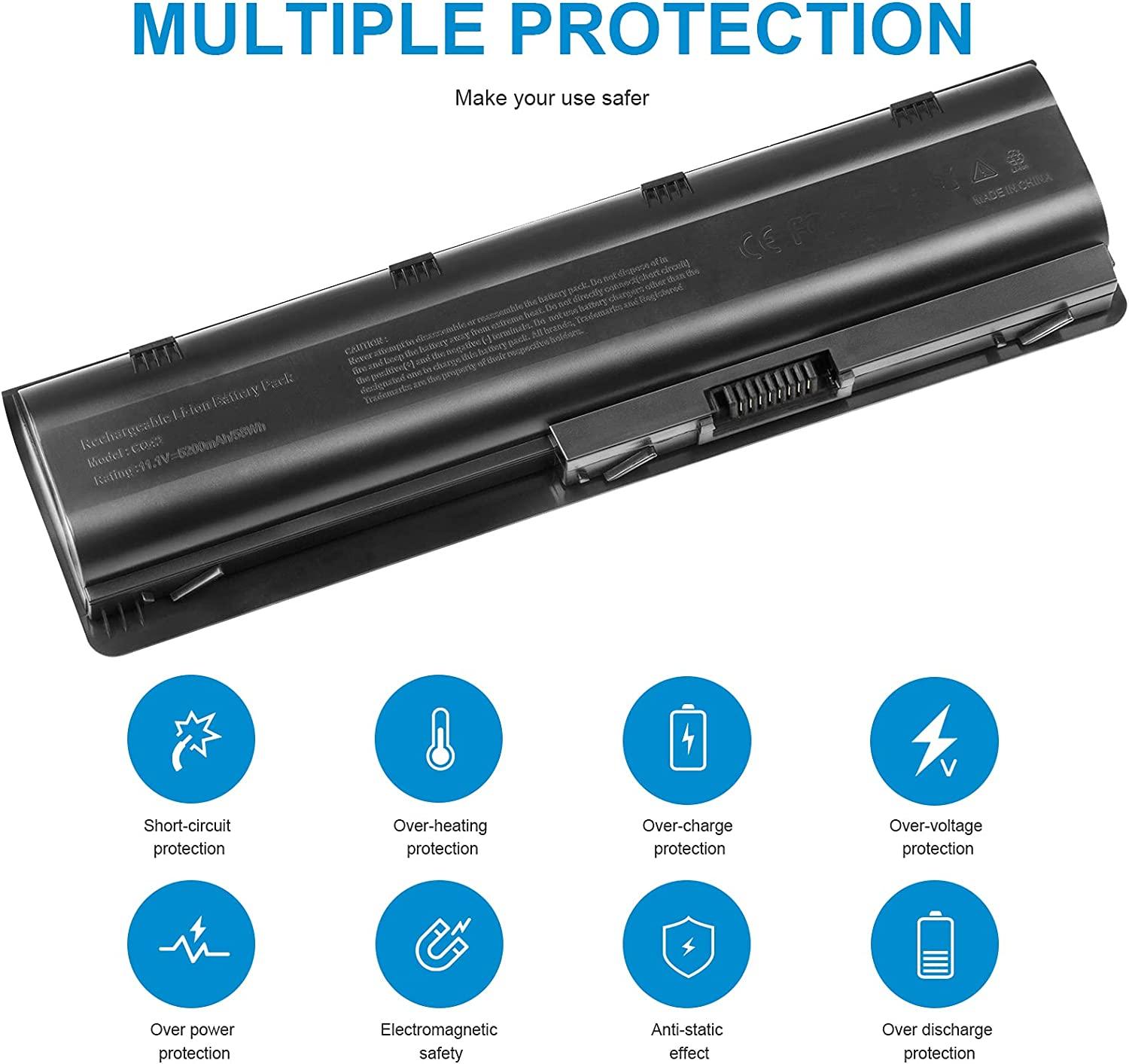 593553-001 5200mAh Notebook Battery for HP Pavilion DM4-1000 DV3-2200 DV5-2000 DV6-3000 DV7-1400 Pavilion G4 G6 G7, Fit for HP COMPAQ Presario CQ32 CQ42 CQ43 CQ56 CQ62 CQ72 - Office Catch