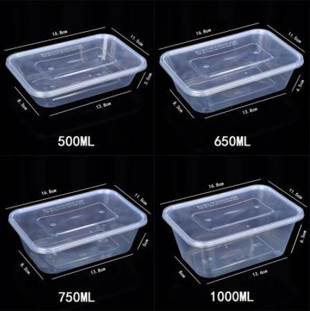 650ml Clear Takeaway Food Containers & Lids (case of 300)