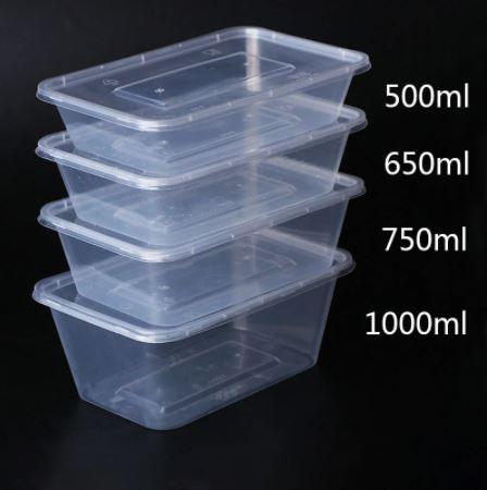 650ml Clear Takeaway Food Containers & Lids (case of 300)