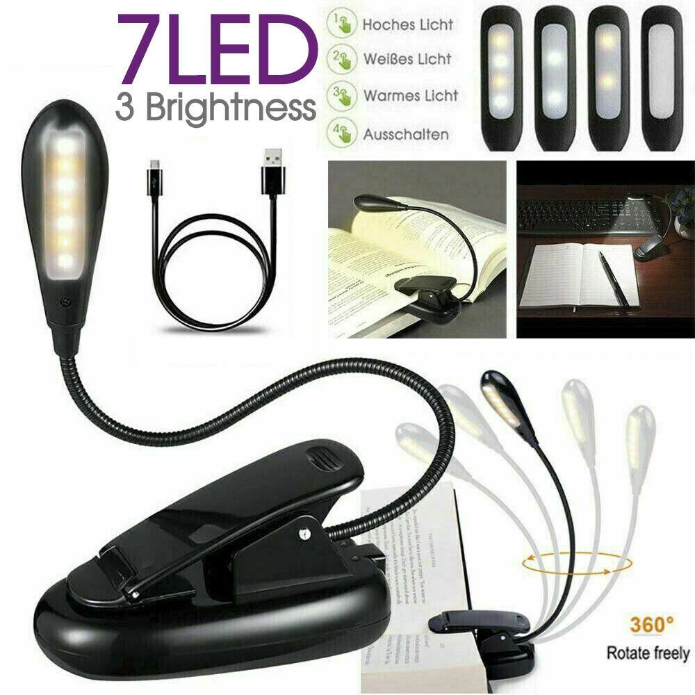 7 LED USB Reading Light USB Bed Reading Lamp Clip On - Office Catch