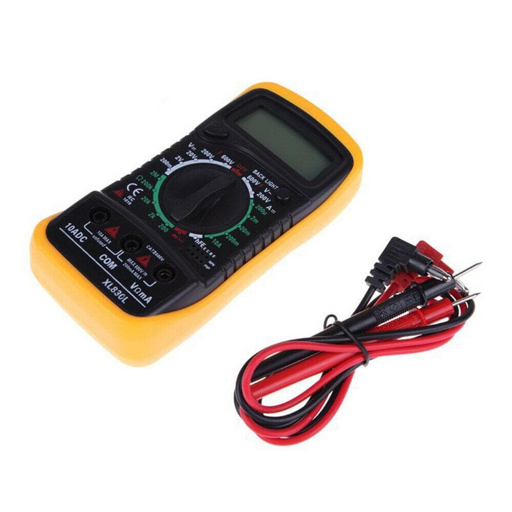 AC/DC Digital Multimeter Current Tester Volt Meter Ohmmeter Ammeter XL830L With Leads - Office Catch