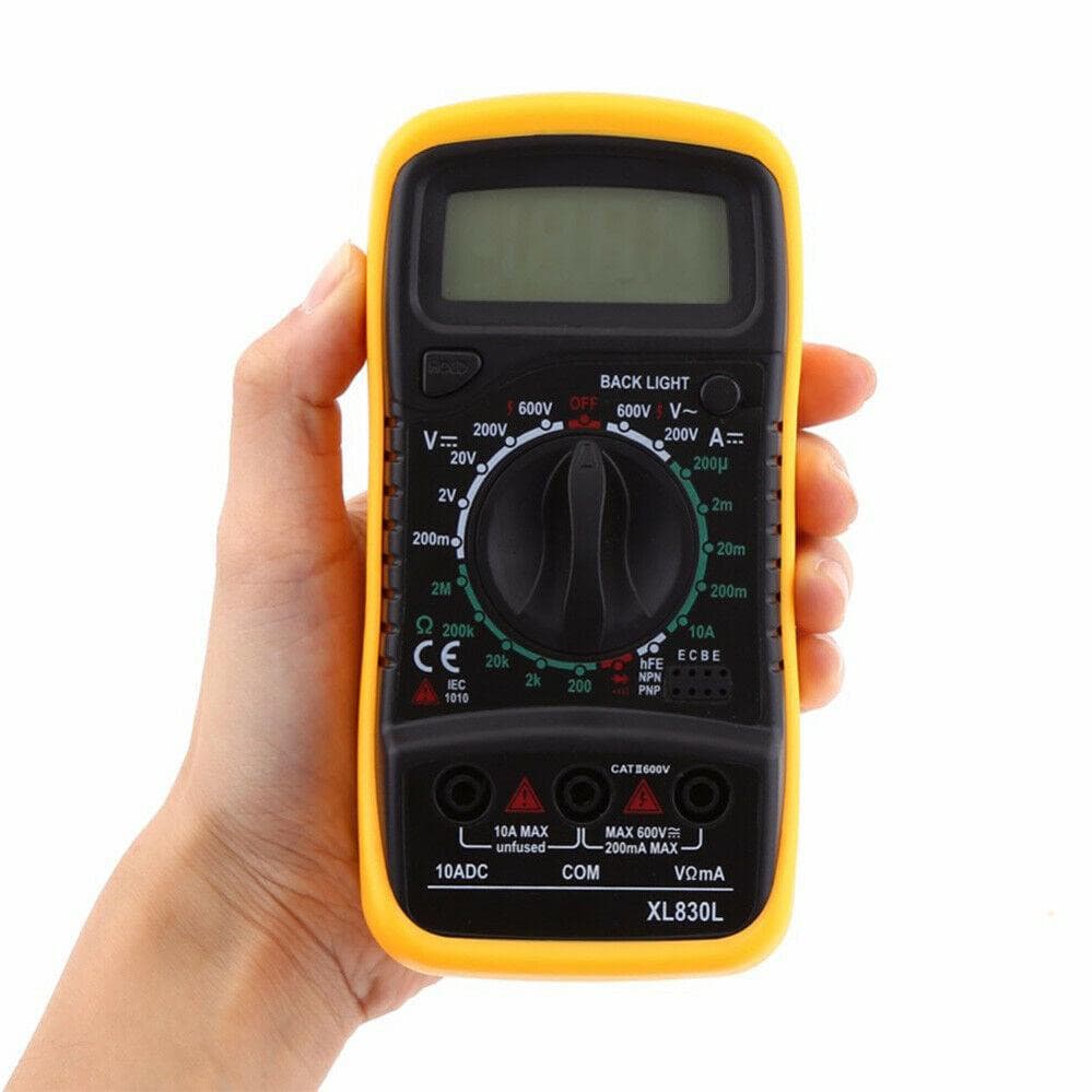 AC/DC Digital Multimeter Current Tester Volt Meter Ohmmeter Ammeter XL830L With Leads - Office Catch