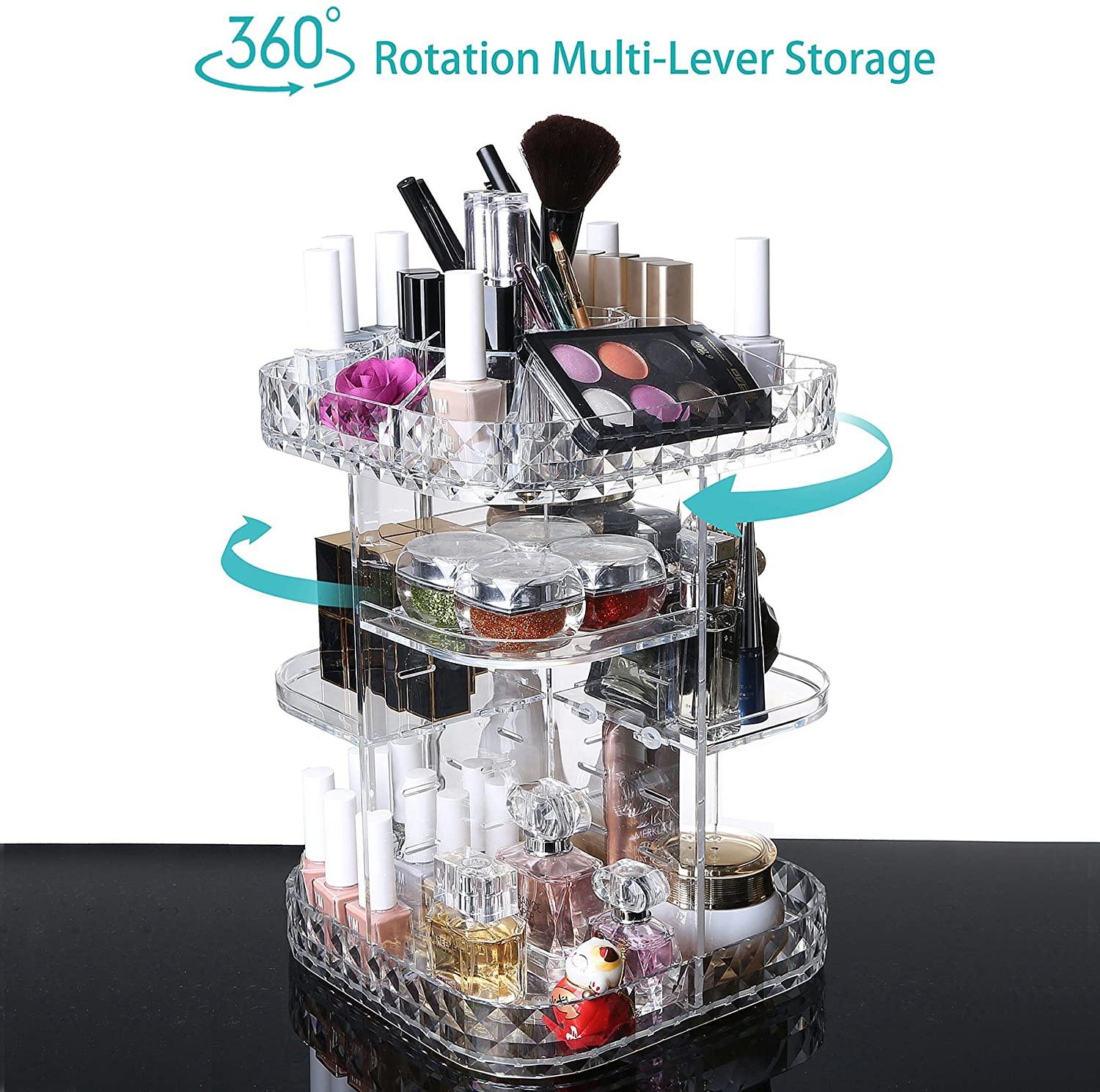 Acrylic Makeup Brush Holder Lipstick Display Cases Large Capacity DIY Adjustable. - Office Catch