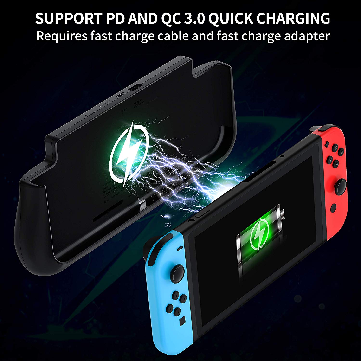 Battery Charger Case for Switch Console Backup Holder Power Bank Accessories - Office Catch