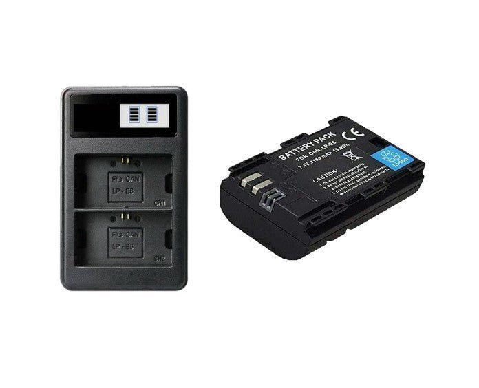 Battery + LCD Dual FAST Charger For Canon EOS 80D 70D 60D 7D 6D | LP-E6 - Office Catch