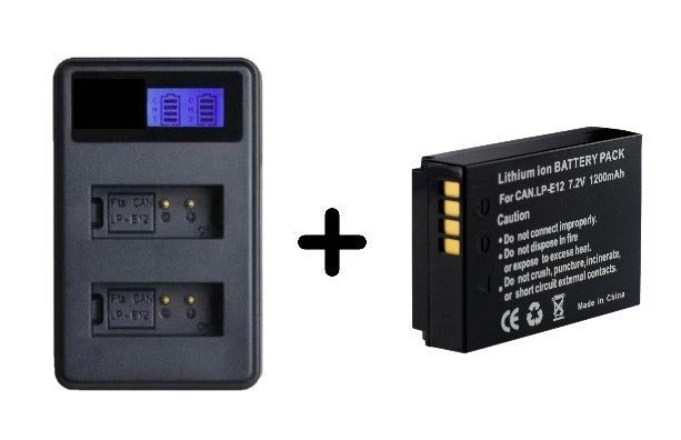 Battery + Twin Charger For Canon Camera | LP-E12 - Office Catch