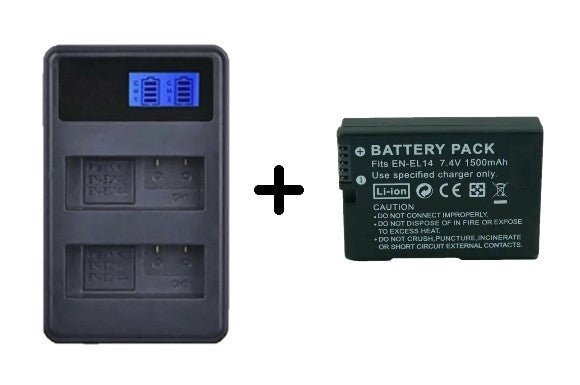 Battery + Twin Charger For Nikon Camera | EN-EL14 - Office Catch