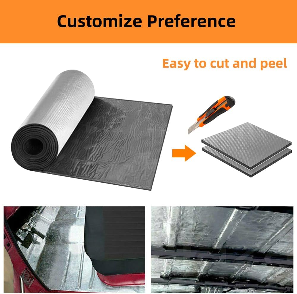 Car Insulation Mat Heat Shield Noise Adhesive Foam | 1Mx5M - Office Catch