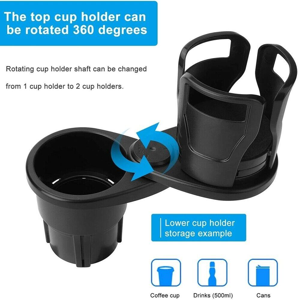 Car Seat Cup Holder Drink Bottle Storage 2in1 Adjustable. - Office Catch