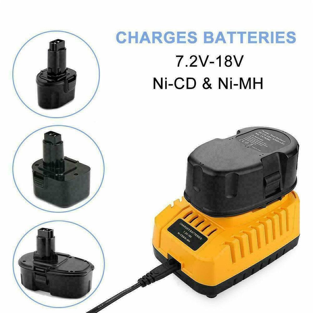 Charger Power Adapter Cable Adaptor For Dewalt 7.2V-18V Nicad & Nimh Battery - Office Catch