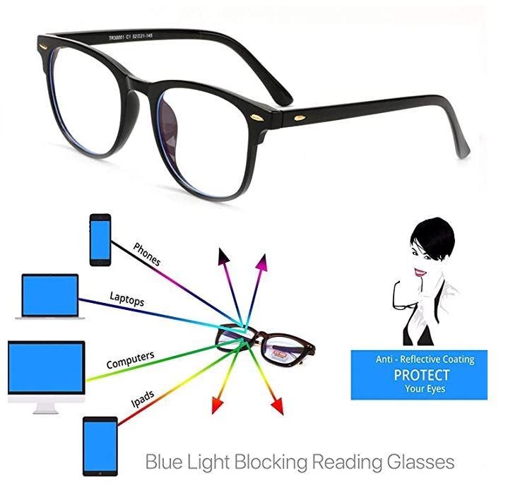 Computer Gaming Blue Light Blocking Glasses Retro Anti Glare Eyewear - Office Catch