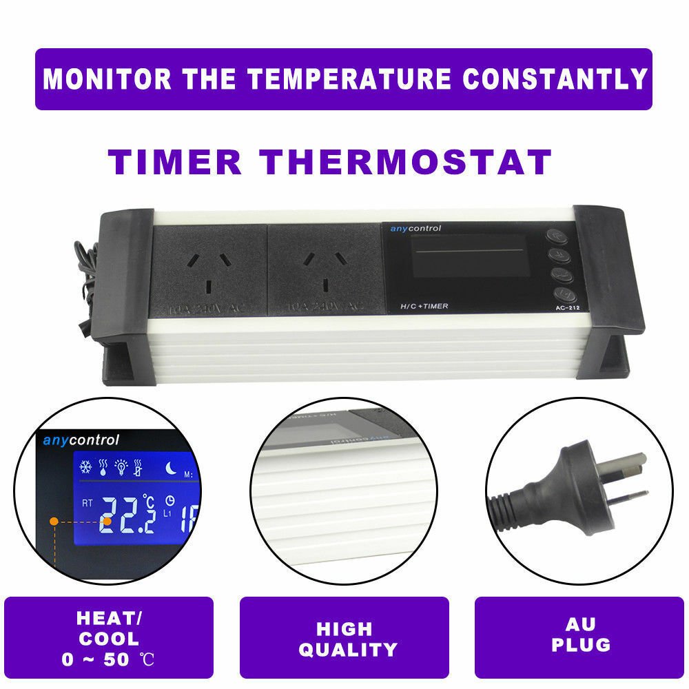 Day/Night Timer Temperature Thermostat Controller For Aquarium - Office Catch