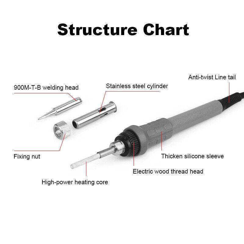 Digital Display 60W Soldering Iron Tip Solder Rework Station Desoldering Welding - Office Catch