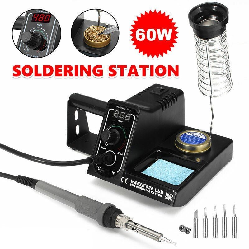 Digital Display 60W Soldering Iron Tip Solder Rework Station Desoldering Welding - Office Catch