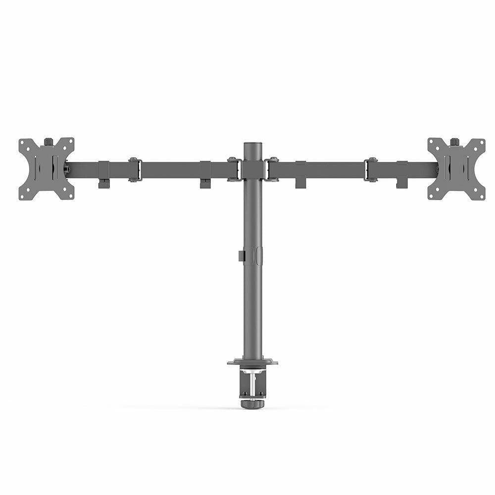 Dual Monitor Arm Stand. LCD / LED Desk Mount Heavy Duty Stand. 2 x 27" Screens. - Office Catch