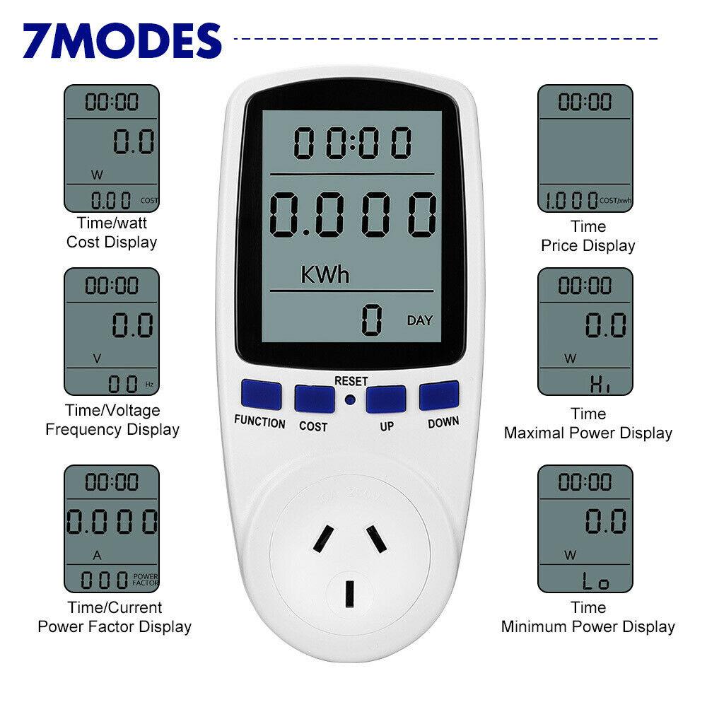 Electricity Usage Monitor Voltmeter Energy Consumption 240V - Office Catch