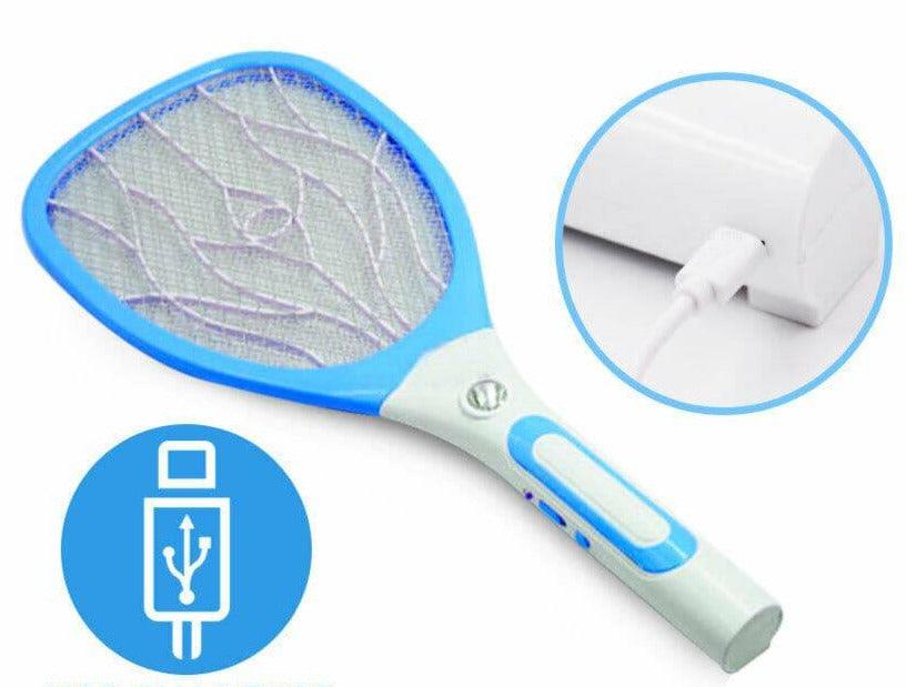 Electronic Zapper Racket Mosquito Bug Insect And Fly Swatter Killer With USB Charge LED (GREEN) - Office Catch