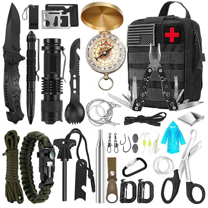 Emergency Survival Equipment Kit Sports Tactical Hiking Camping - Office Catch