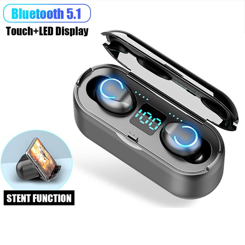 F9-8 Wireless Bluetooth 5.0 Headset TWS Earbuds LED Display Earphones Headphone - Office Catch