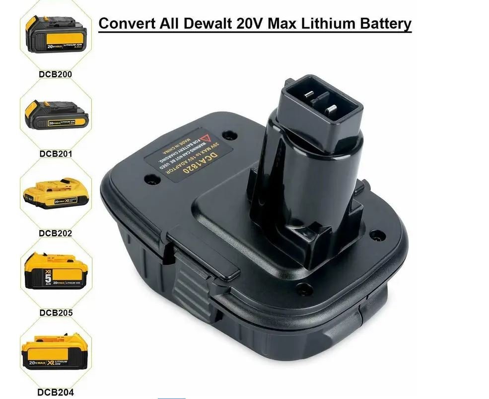 For Dewalt DCA1820 Battery Adapter 18V/20V Li-ion Convert To Ni-Cad DC9096 Ni-MH - Office Catch