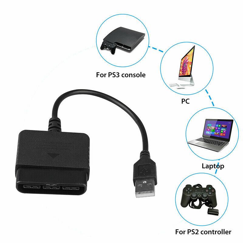 For PS2 to PS3 Controller Adapter PlayStation 2 to USB Cable for PC PlaySta.t1 - Office Catch