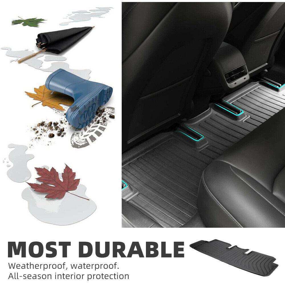 For Tesla Model 3 All Weather 2017-2022 Floor Rubber Mats Carpets Front Rear Set - Office Catch