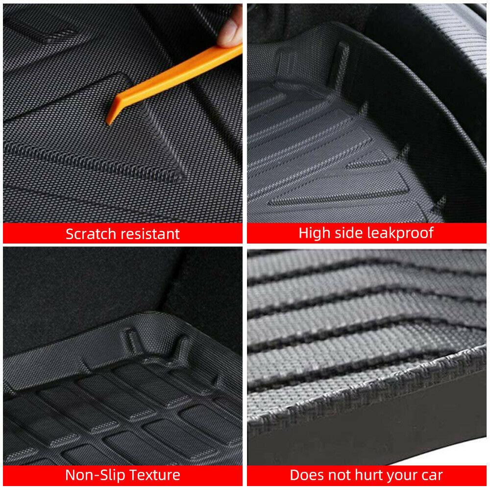 For Tesla Model 3 All Weather 2017-2022 Floor Rubber Mats Carpets Front Rear Set - Office Catch