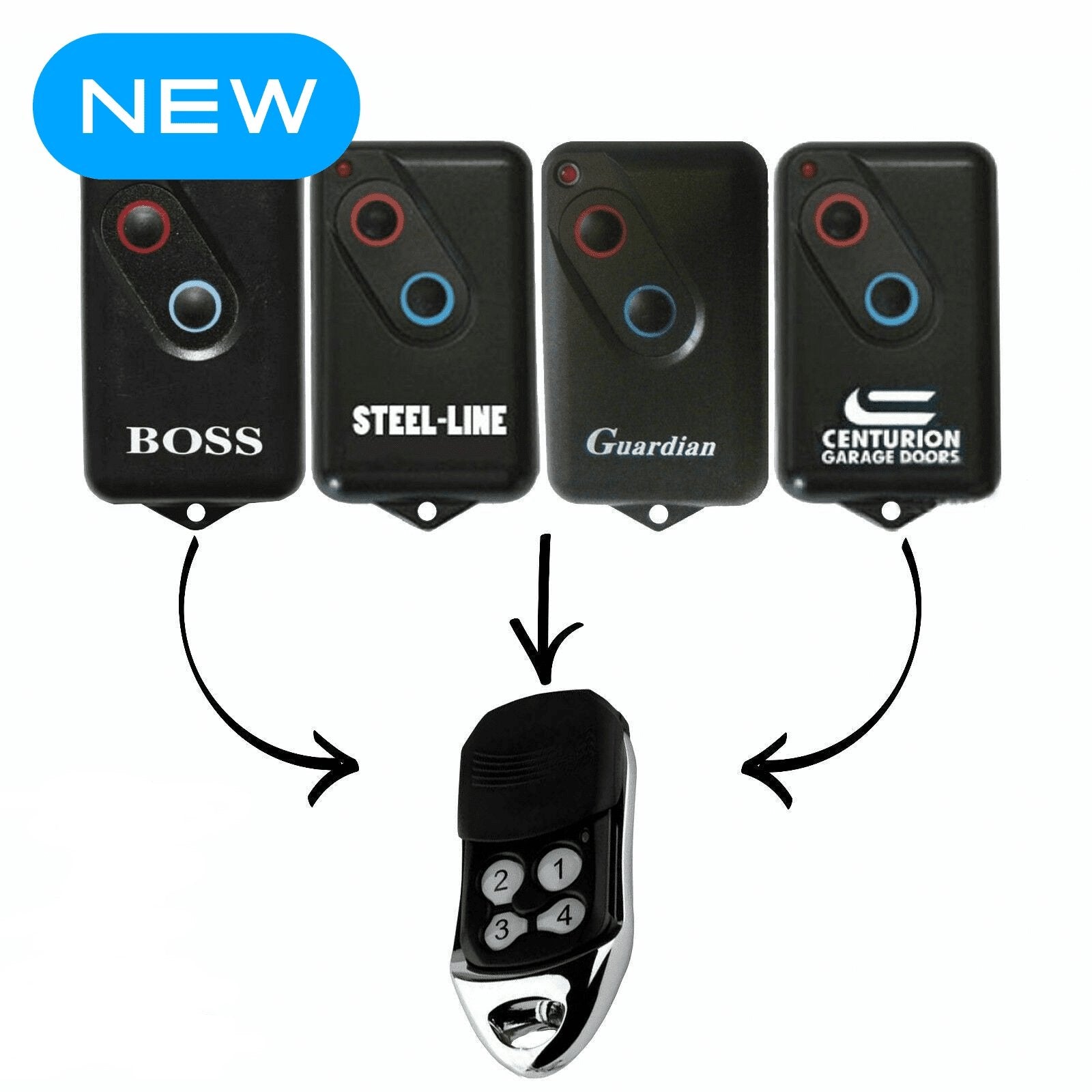 Garage Door Remote Compatible Boss Guardian SteelLine 2211L BHT4/BOL4/BOL6/BRD1 Replacement - Office Catch