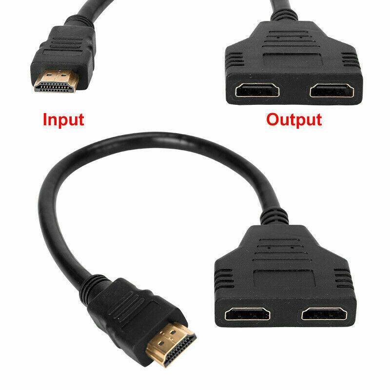 HDMI Splitter 1 In 2 Out Cable Adapter Converter 1080 Multi Display Duplicator - Office Catch