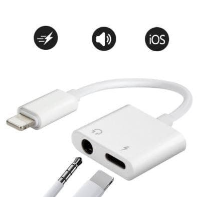 iPhone to 3.5mm Splitter 2in1 Adapter to AUX Headphone and Charger - Office Catch