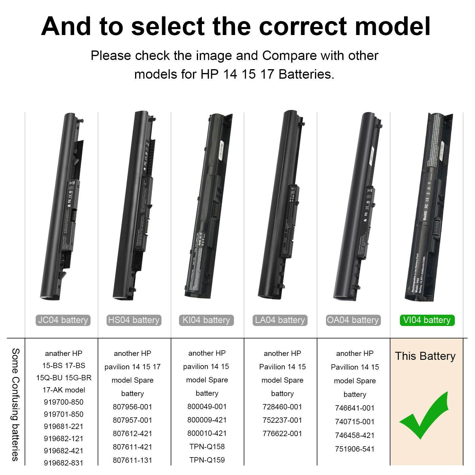 Laptop Battery for HP VI04 756743-001 756745-001 756744-001 756478-851 ProBook 440 G2 450 G2 756478-421 756478-421 756478-422 756479-421 HSTNN-LB6I HP Envy 14 15 17 - Office Catch