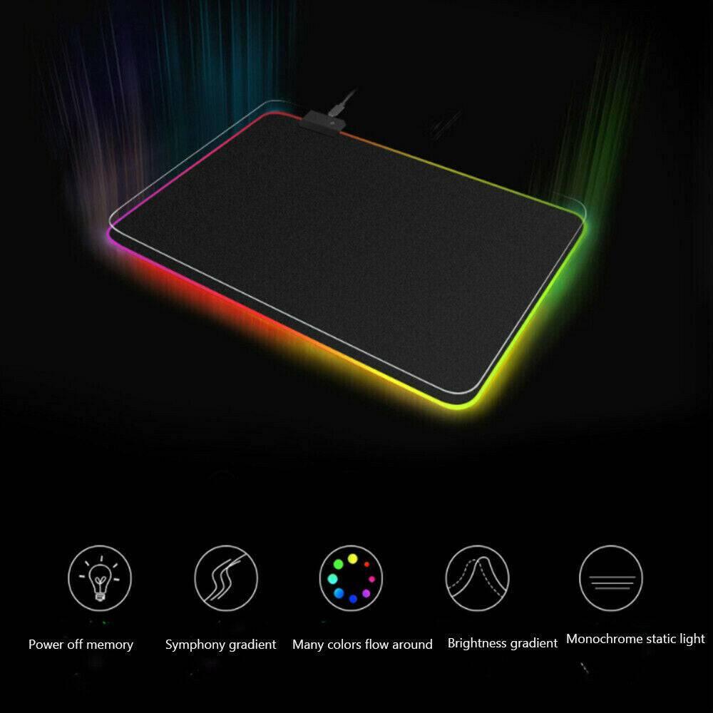 Large And Extended Gaming Mouse Pad With Keyboard Desk Anti-slip Mat LED - Office Catch