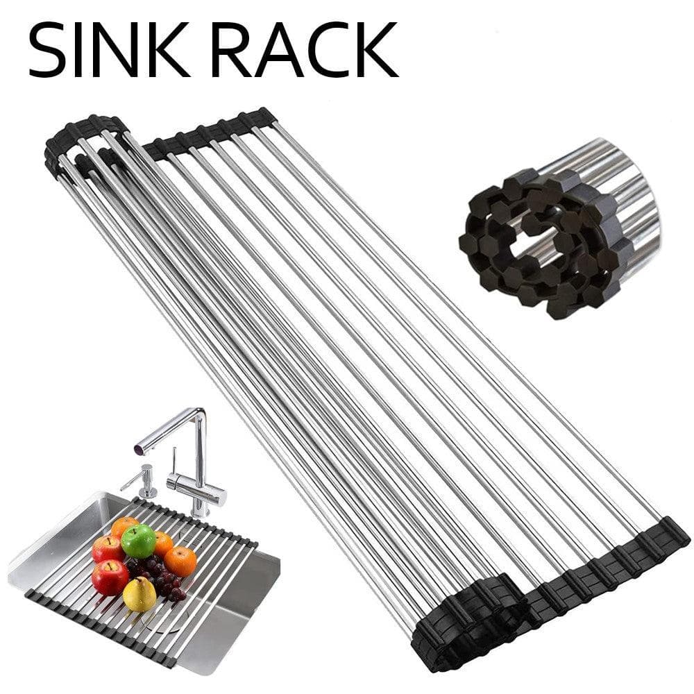 Large | Foldable Over Sink Stainless Steel Dish Rack Drying - Office Catch