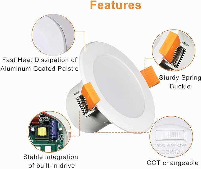 LED Downlight 90mm Cutout 10w Dimmable CCT Adjustable - Office Catch