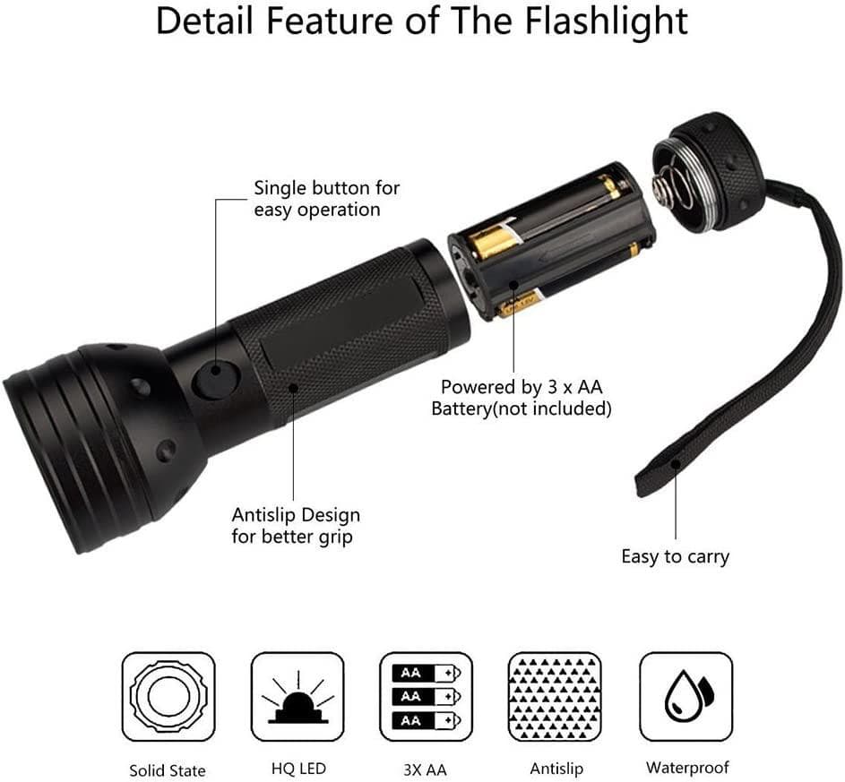 LED Light Black Light Flashlights / Torch UV Flashlight Waterproof LED LED 51 Emitters Waterproof Lightweight Anti-skidding Durable Camping - Office Catch