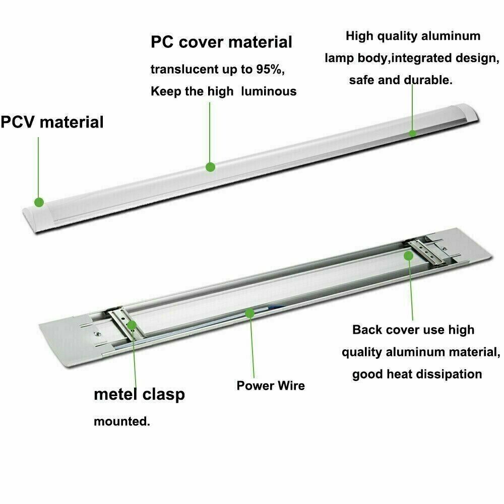 LED Slim Ceiling Batten Tube Light Linear 60cm Fluro Fluorescent - Office Catch