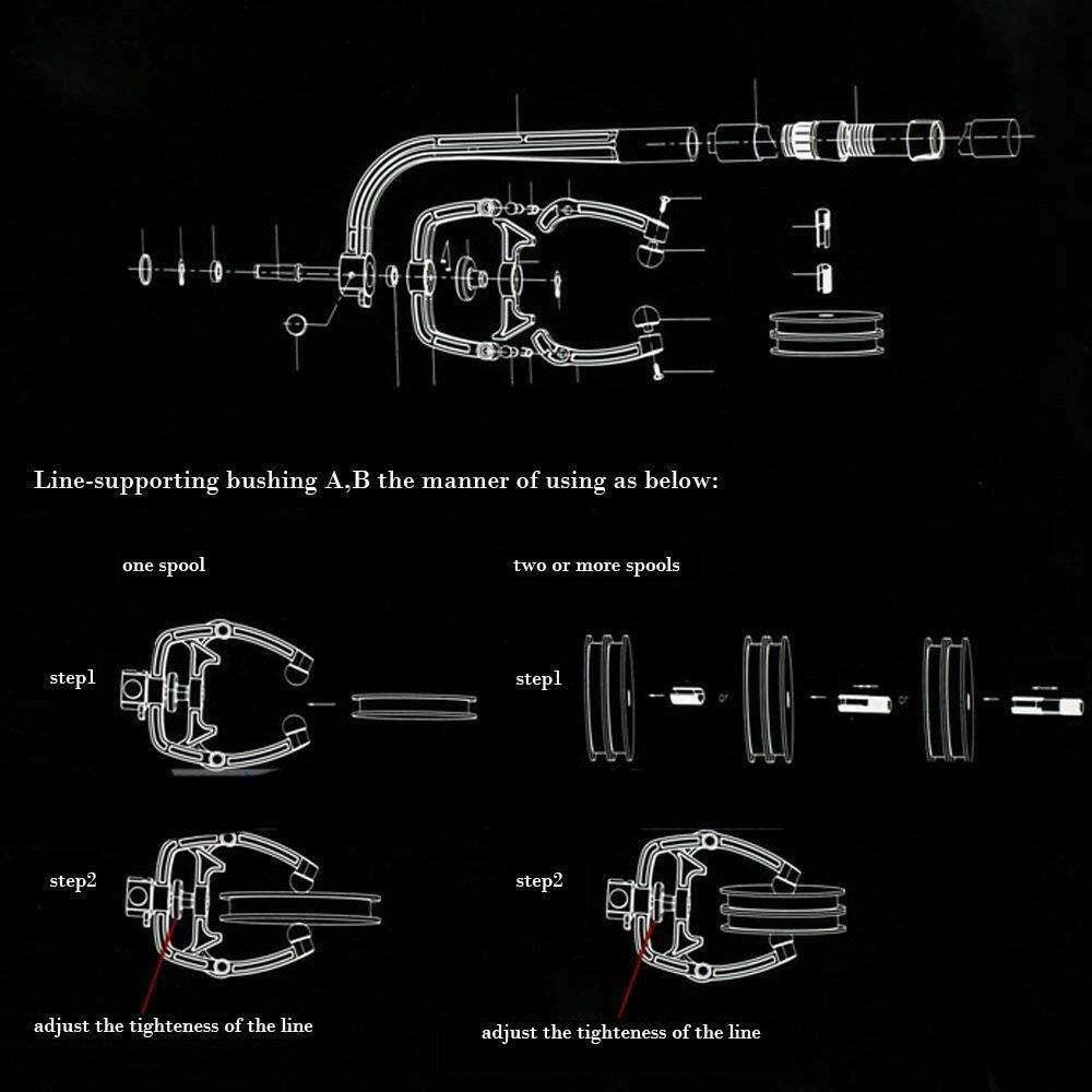 Line Spooler Fishing Station System Winder Machine Spinning Reel Spool Spooling - Office Catch