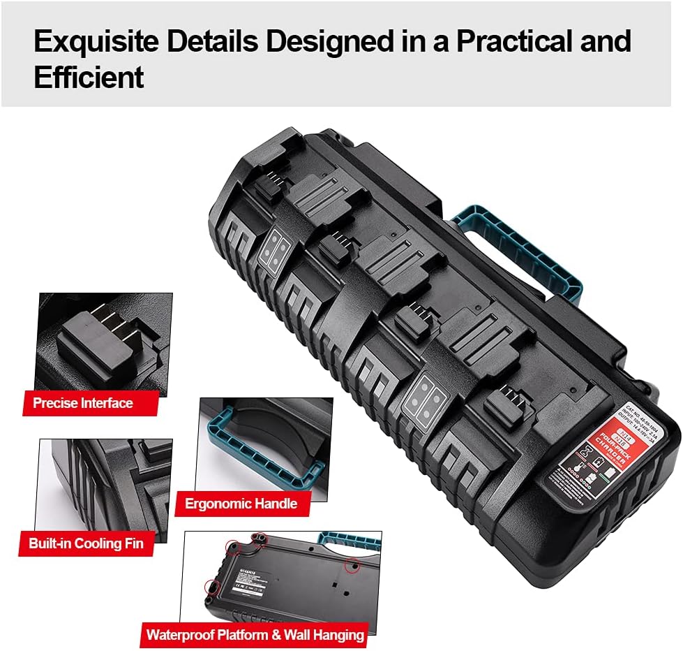 M18 Battery Charger 4 Ports Charger M18 Rapid Charger For Milwaukee 18V Battery - Office Catch