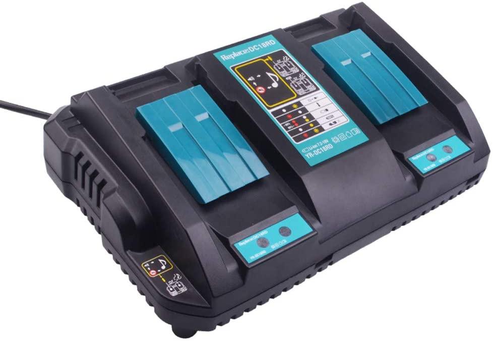 Makita Compatible Dual Port 14.4V-18V Rapid Fast Battery Charger for BL1850 BL1860 etc - Office Catch